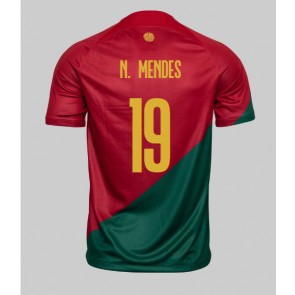 Portugal Nuno Mendes #19 Hemmatröja VM 2022 Kortärmad